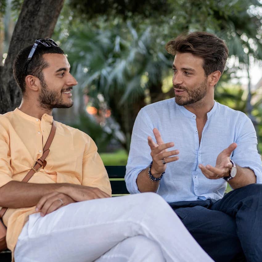 two men who communicate effectively because they study astrology