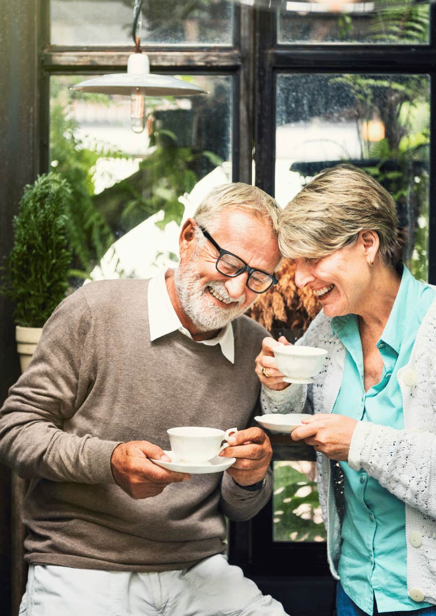 laughing older couple showing love feels better when you've done the work