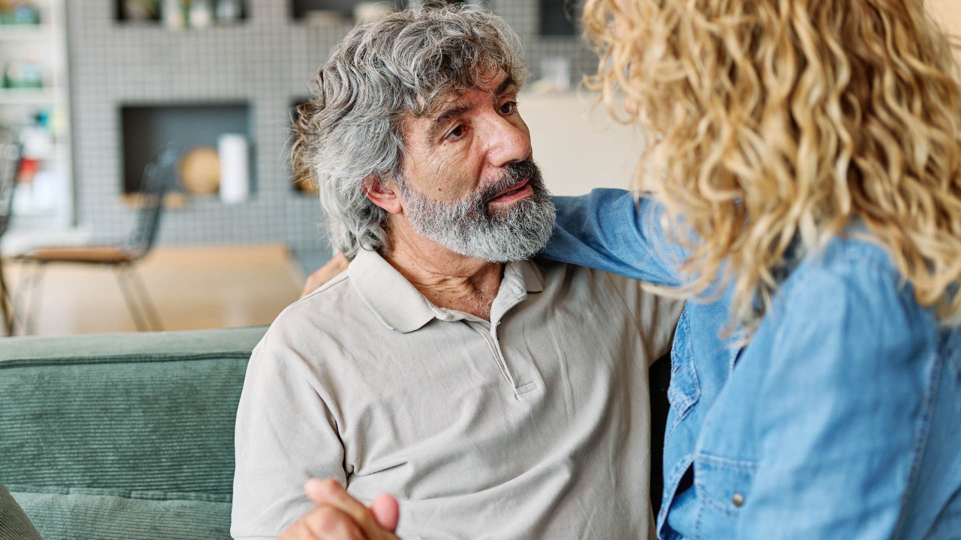 Man raised in the 1970s who communicates directly with his wife