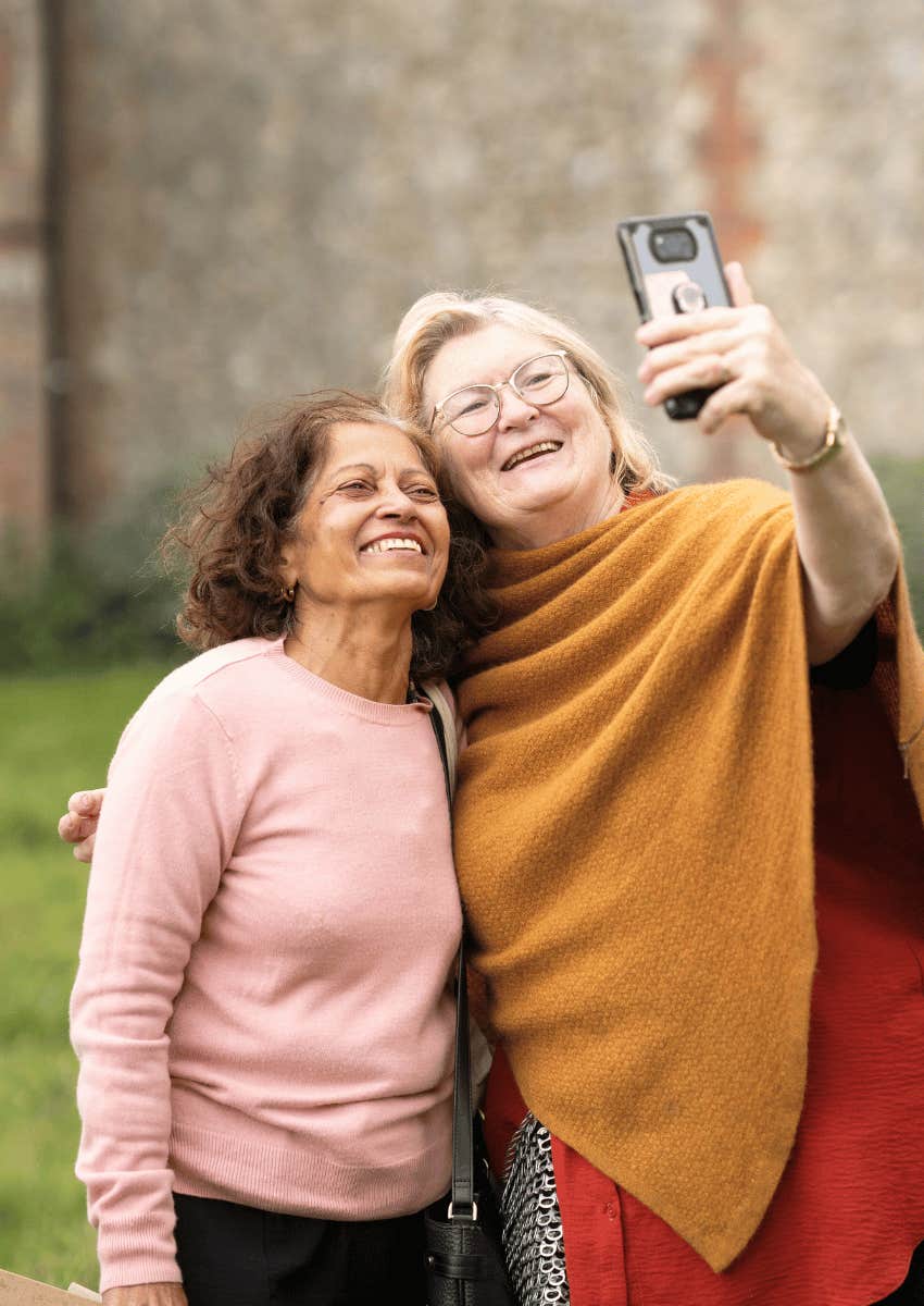 middle age women socializing