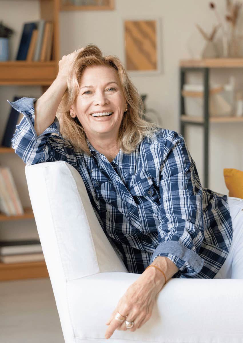 midlife woman protecting her piece by making both her work and relaxing time meaningful