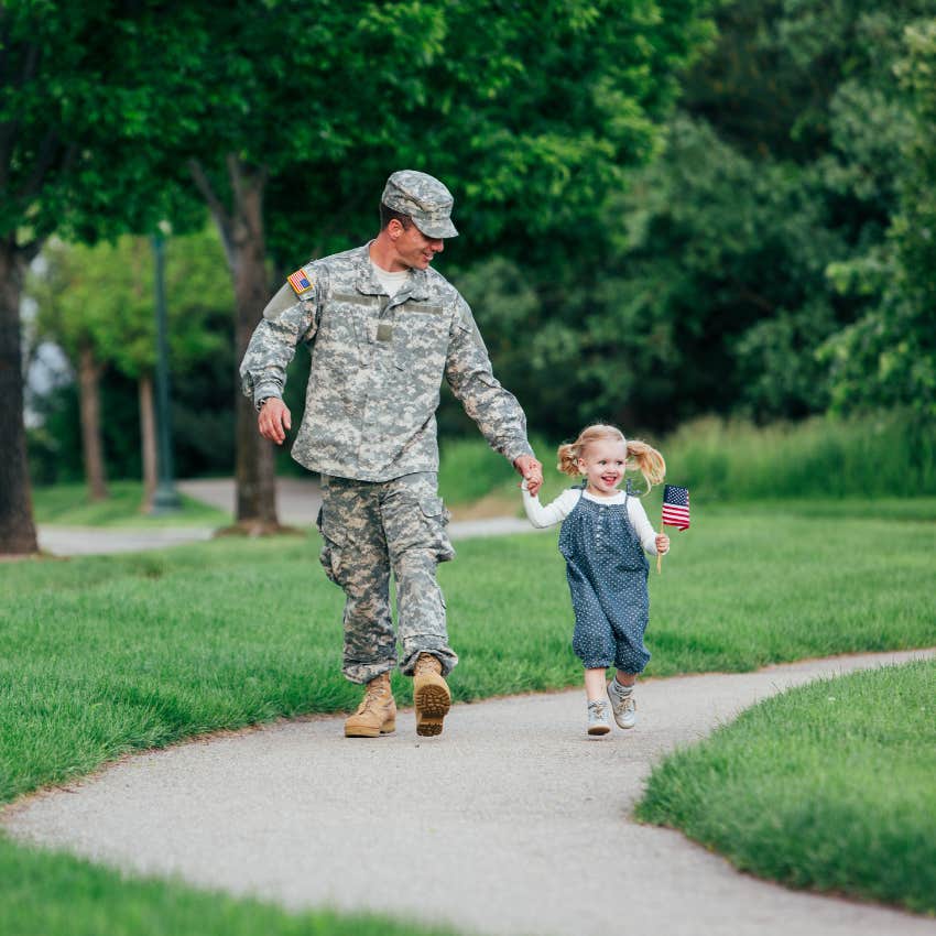 active duty dad and his daughter working hard to prevent trauma before being deployed
