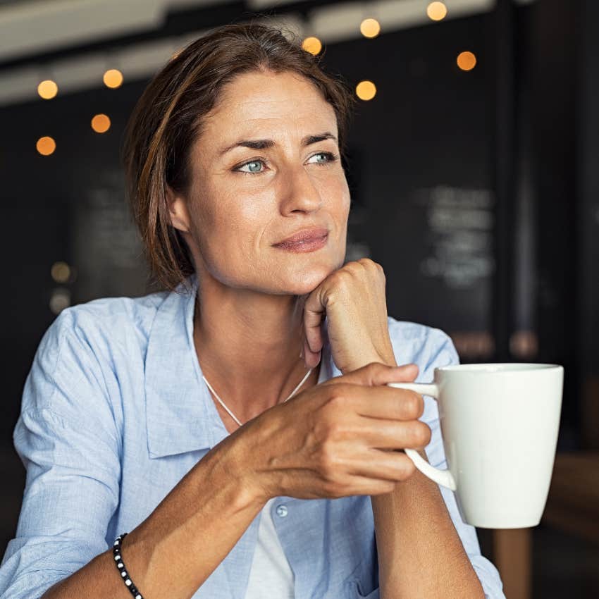 woman enjoying her morning coffee