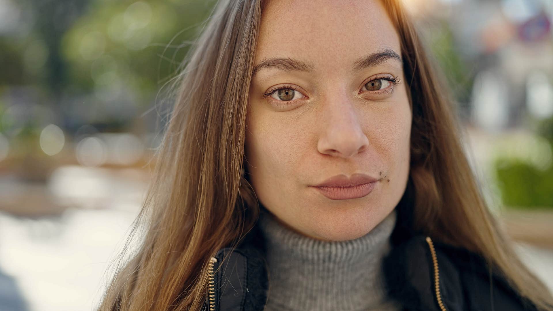 Gen Z woman being mysterious