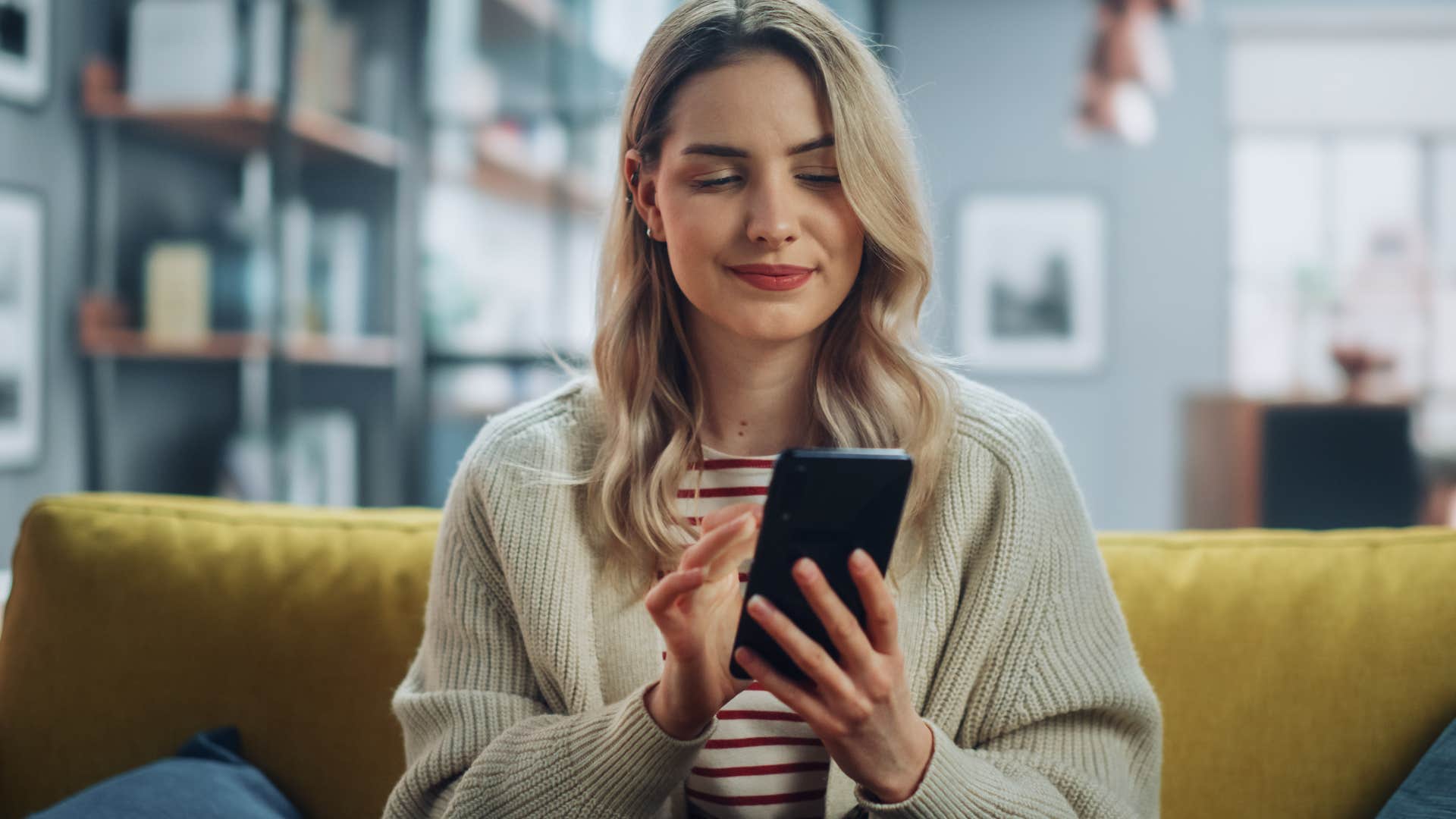 Gen Z woman following every trend on her phone