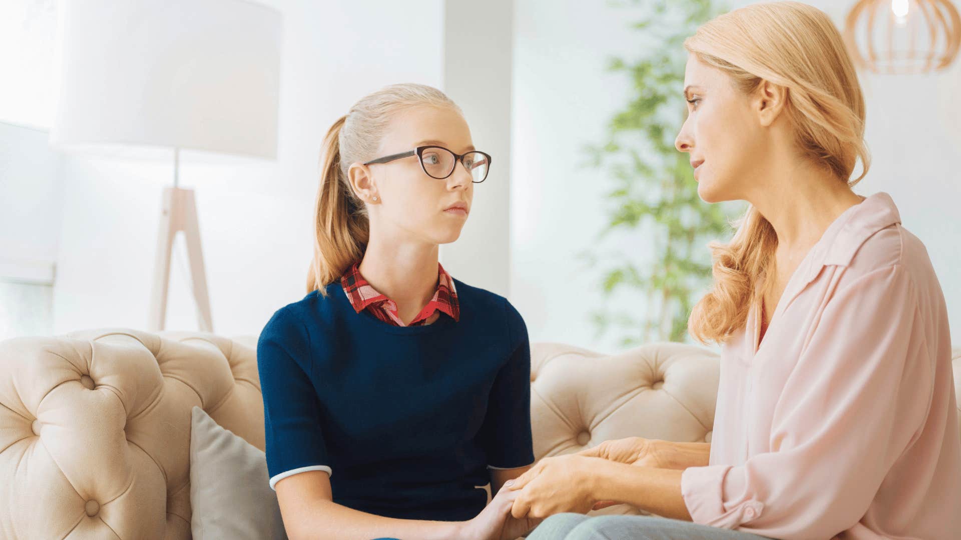 mother offering guidance to daughter