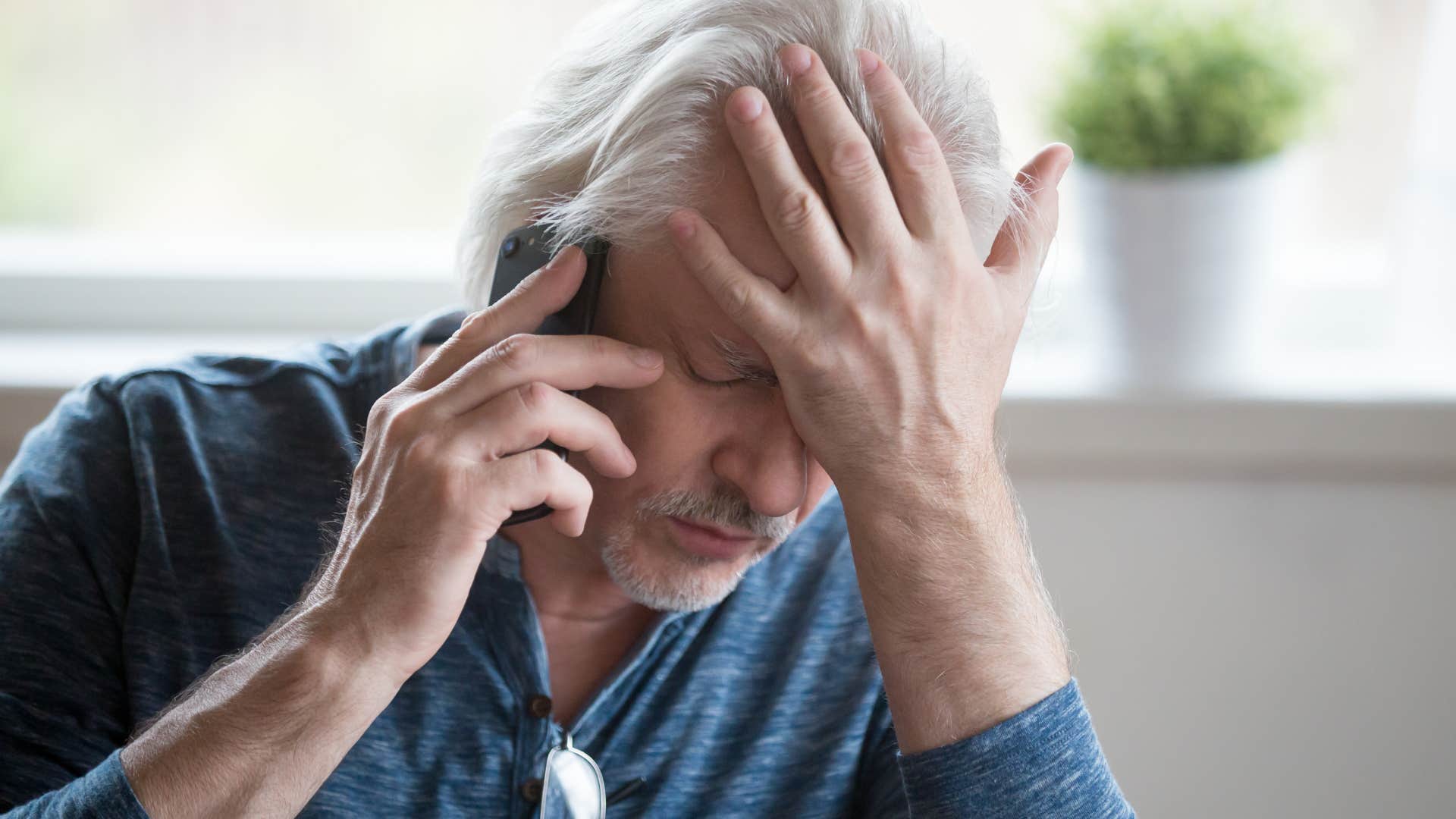 narcissistic dad on the phone with his adult child telling them you're twisting my words