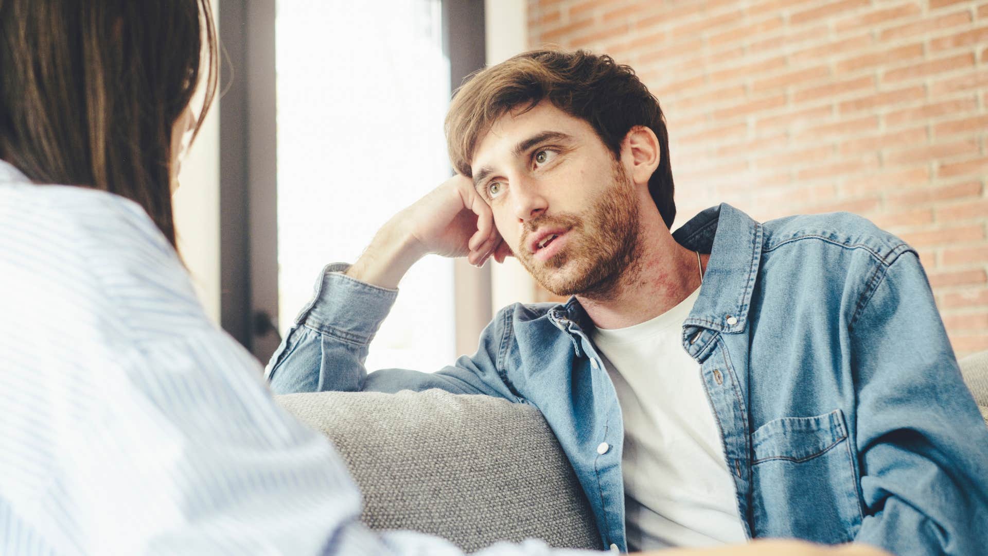 narcissistic man listening to partner talk demanding he have authority