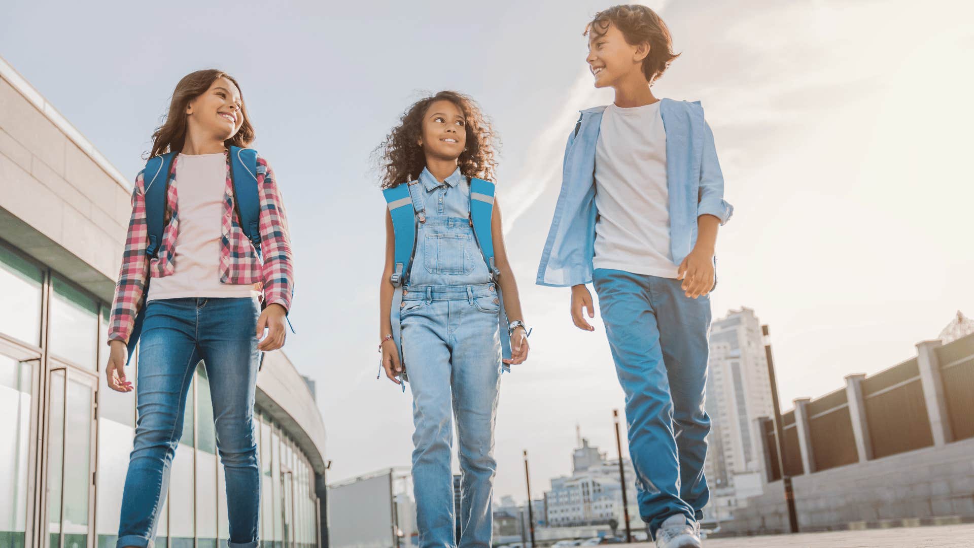 kids with the old school and nearly forgotten habit of walking around town