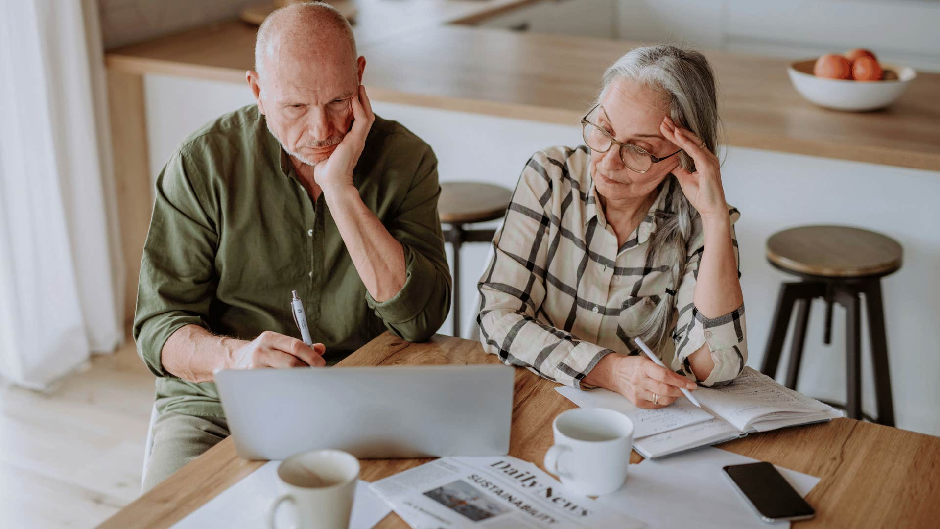 older couple building budgeting habits