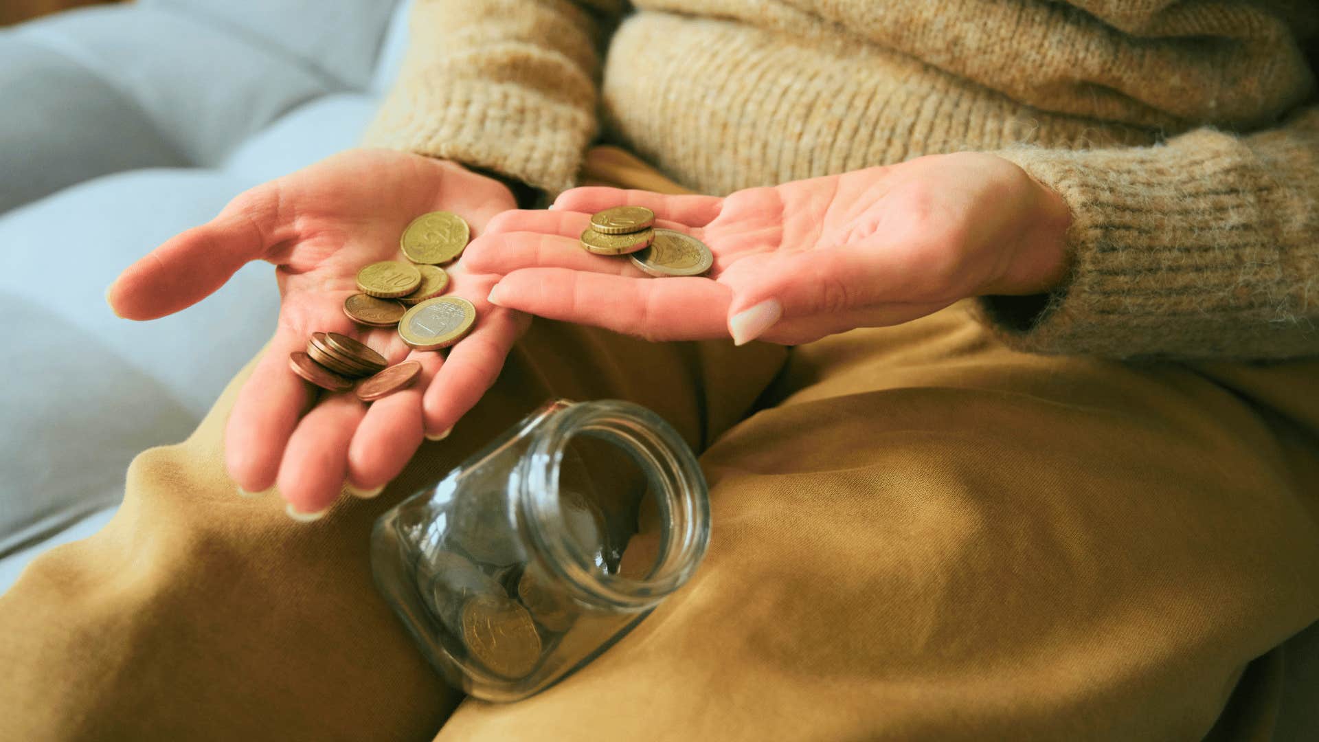 older person starting with whatever they can spare in a coin jar