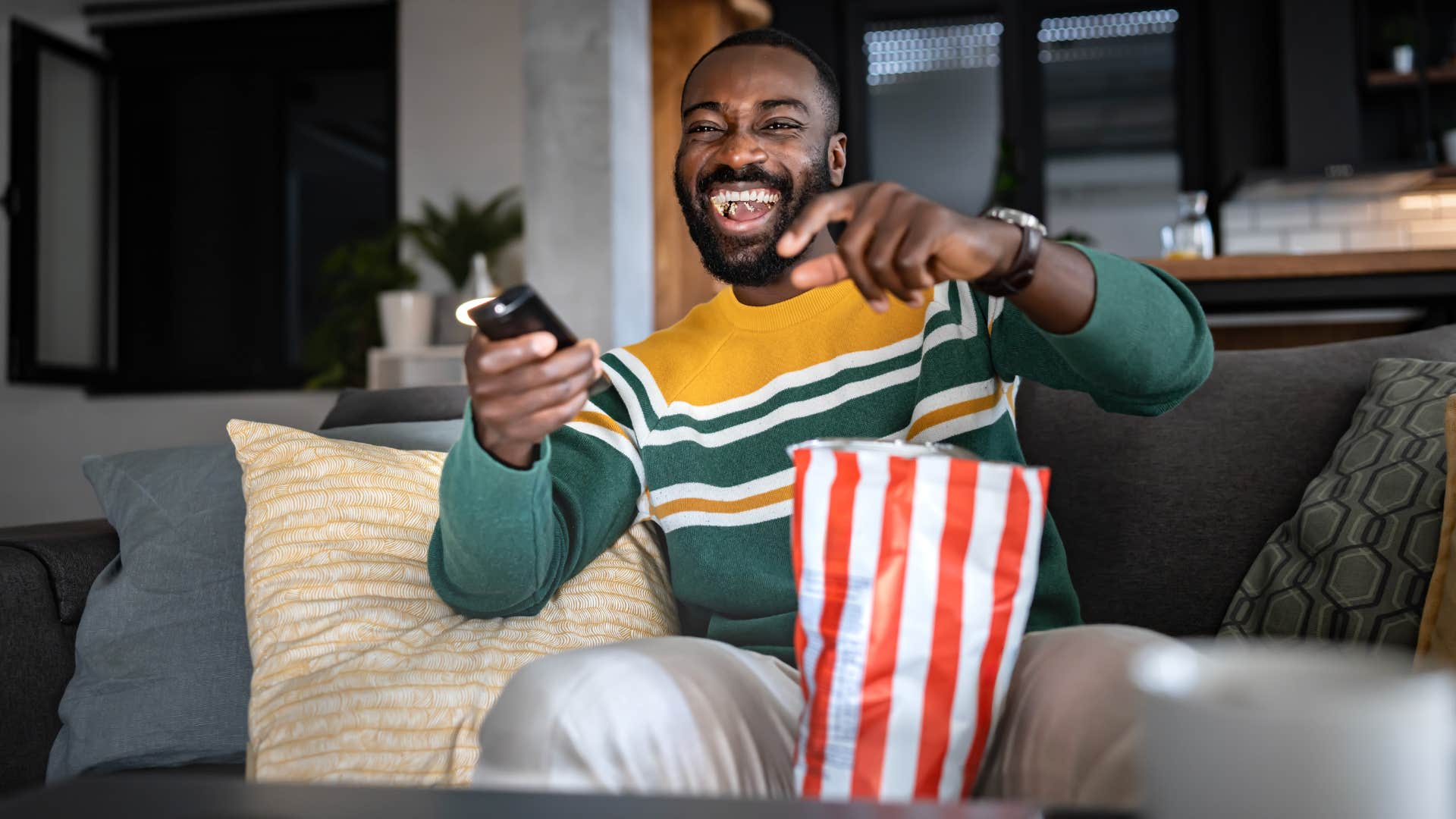 Person watches movie to laugh until their face hurst for sleep medicine