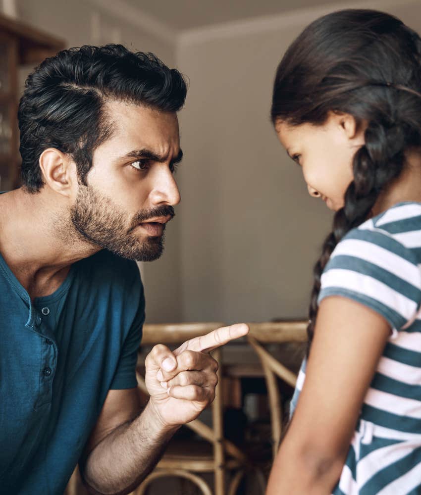 Angry parent tells child not to do something