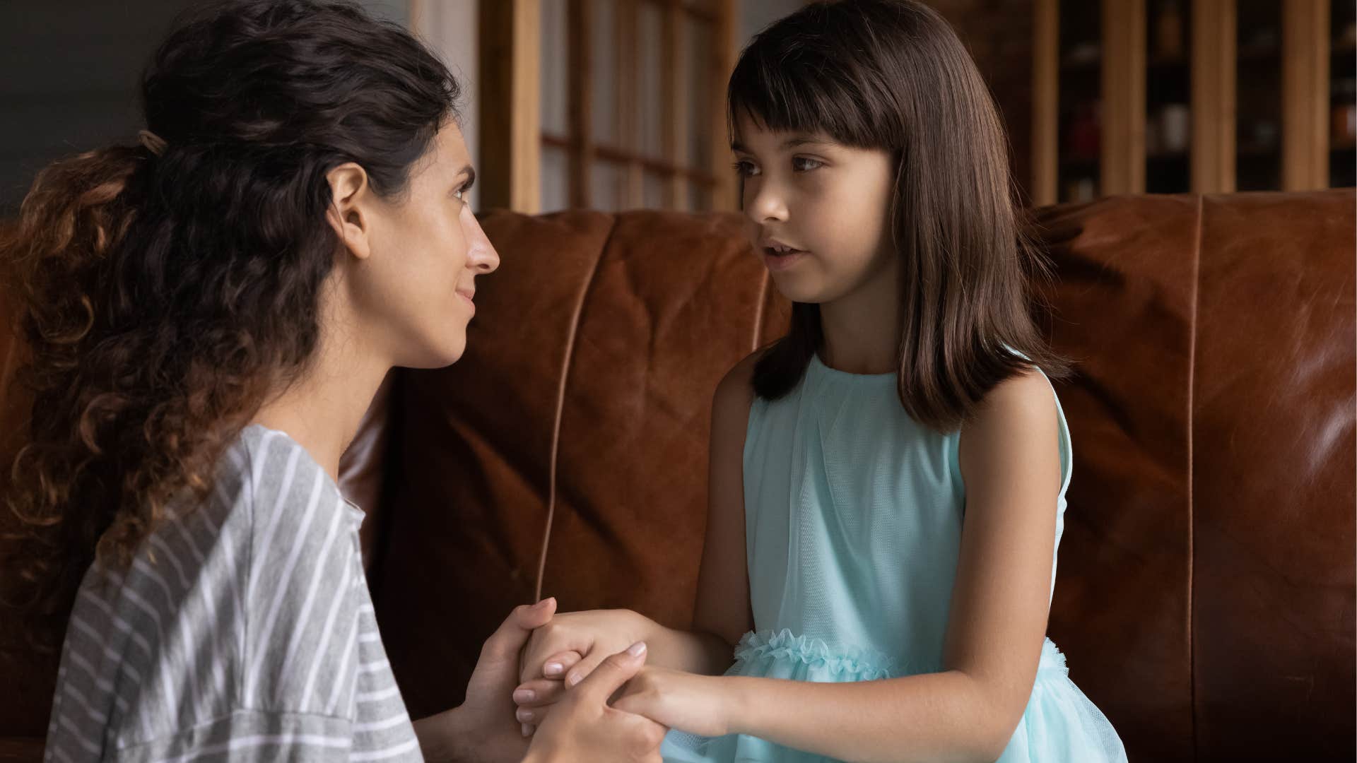 parent talks to kid about struggle