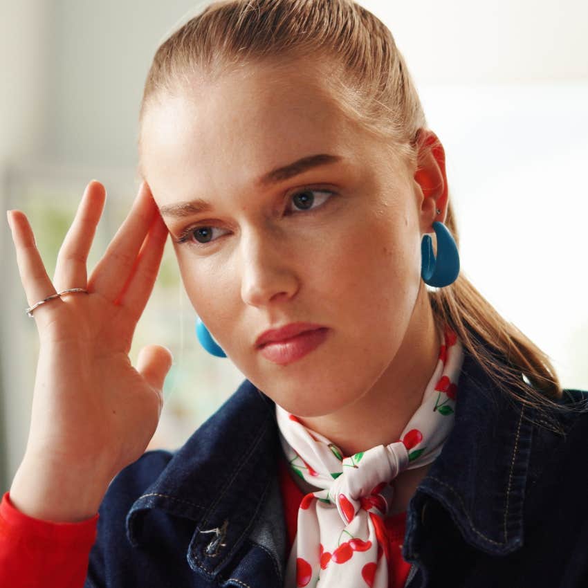 young woman who gets embarrassed by asking for help