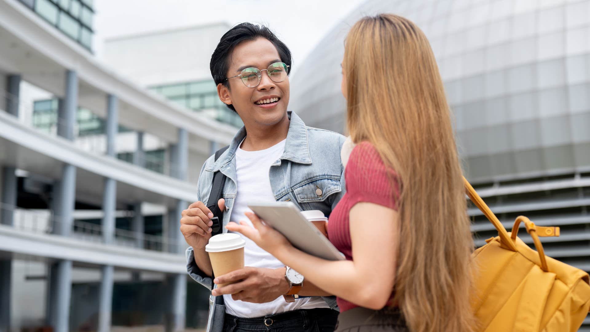 emotionally intelligent man talking to his one good friend in the world