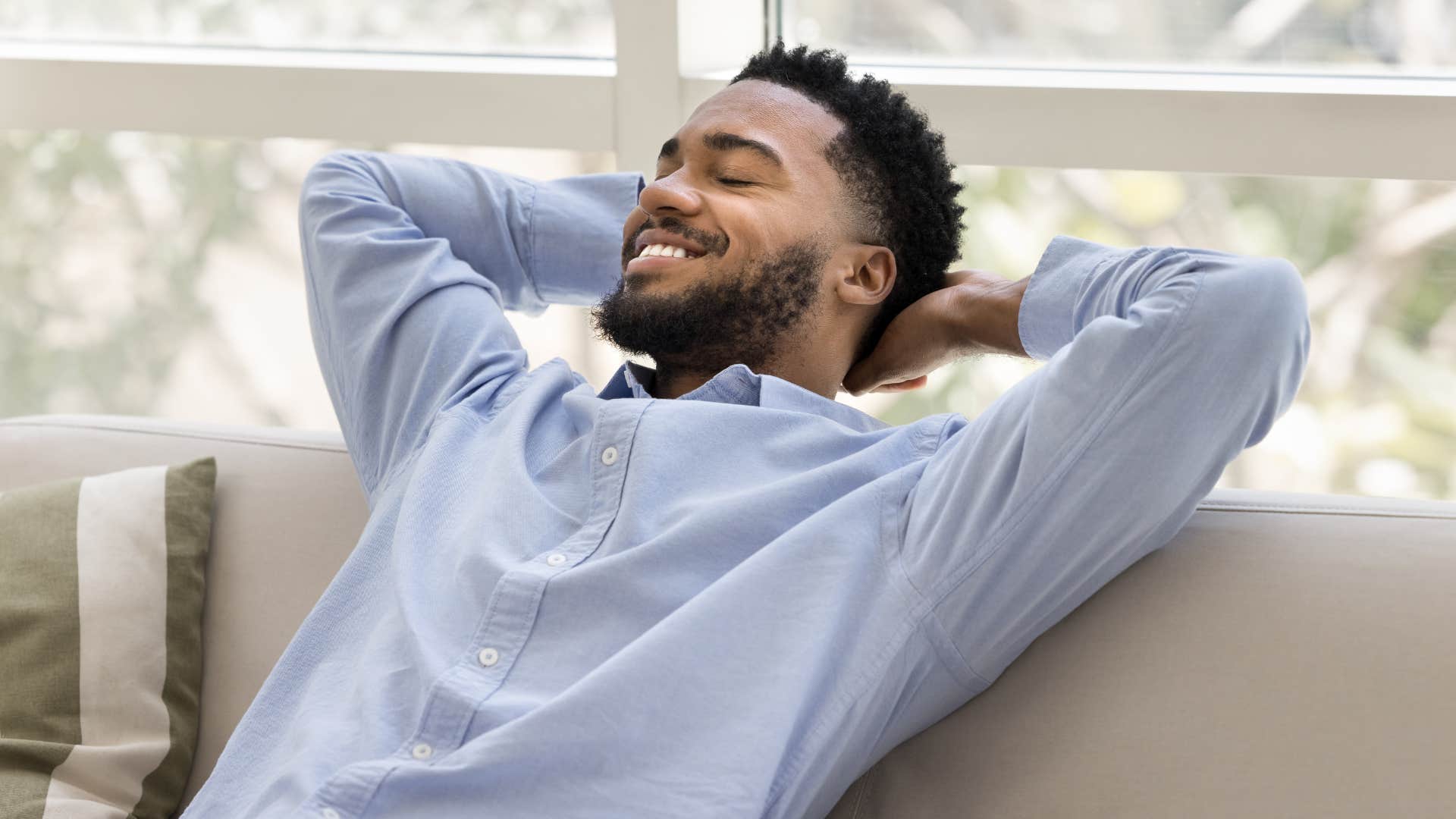 low-effort man avoiding cleaning his home