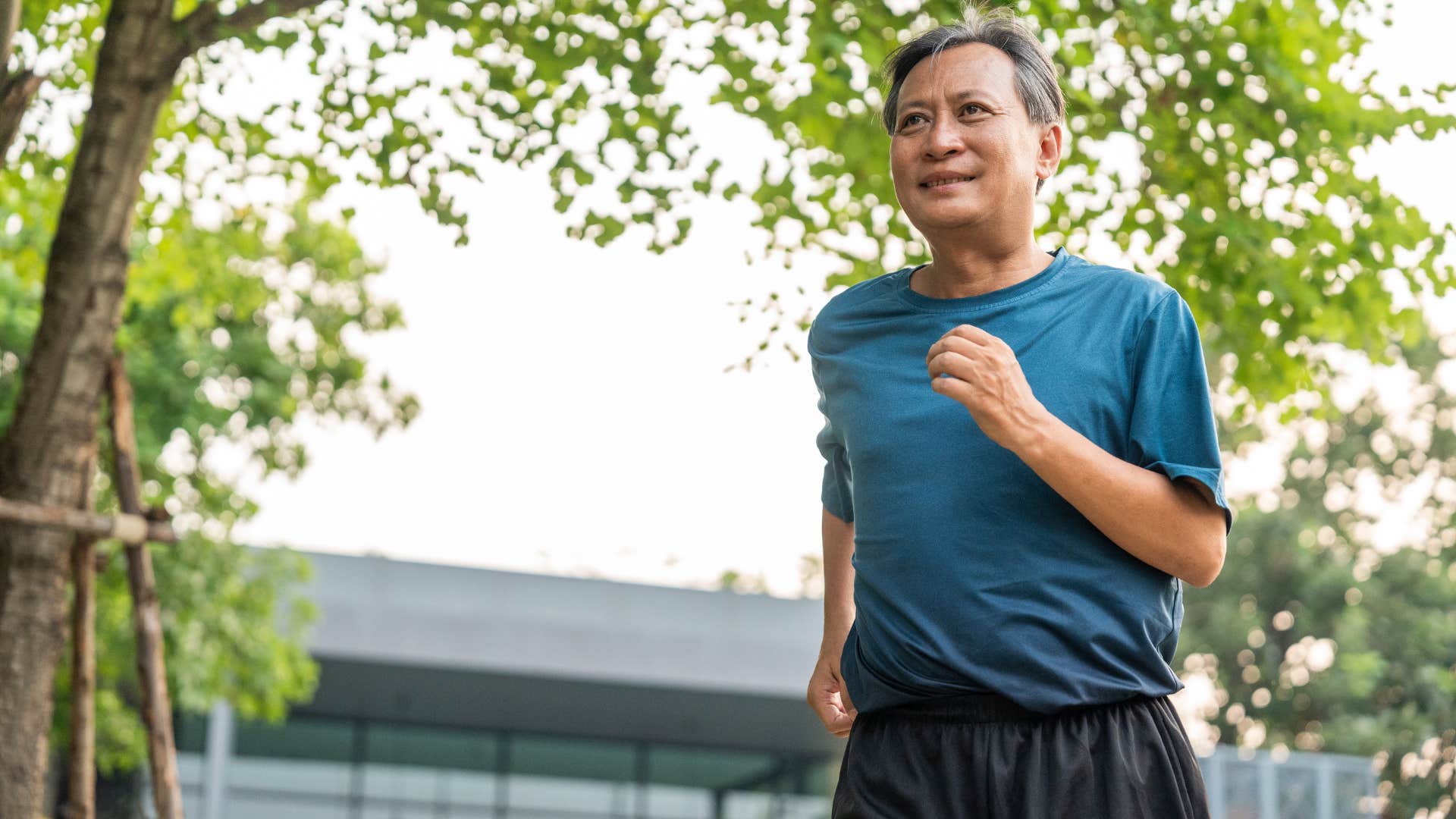 highly disciplined man running in the morning