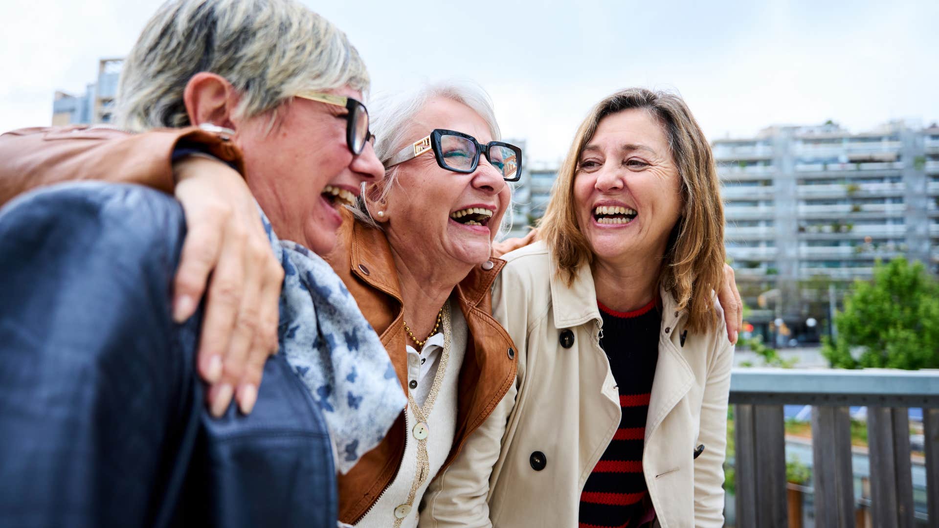 happy older people socialize