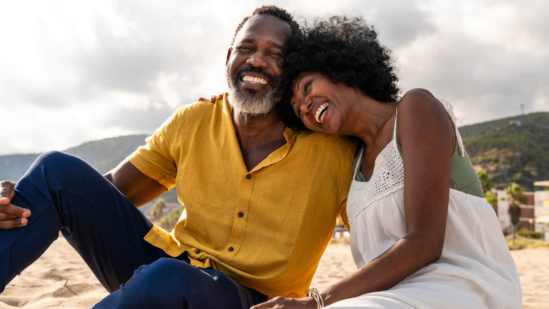 loving older couple showing kind of happy marriage