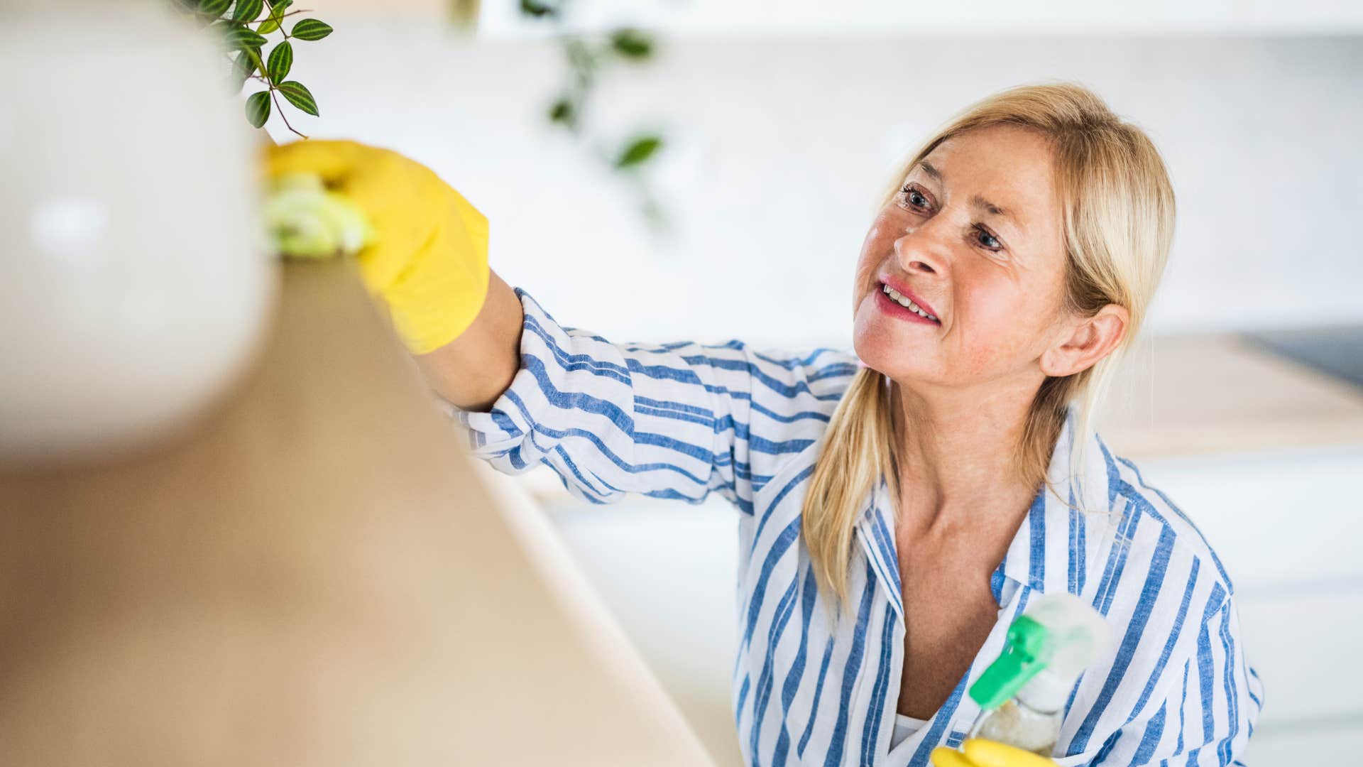 Woman who doesn't push off tasks at home.