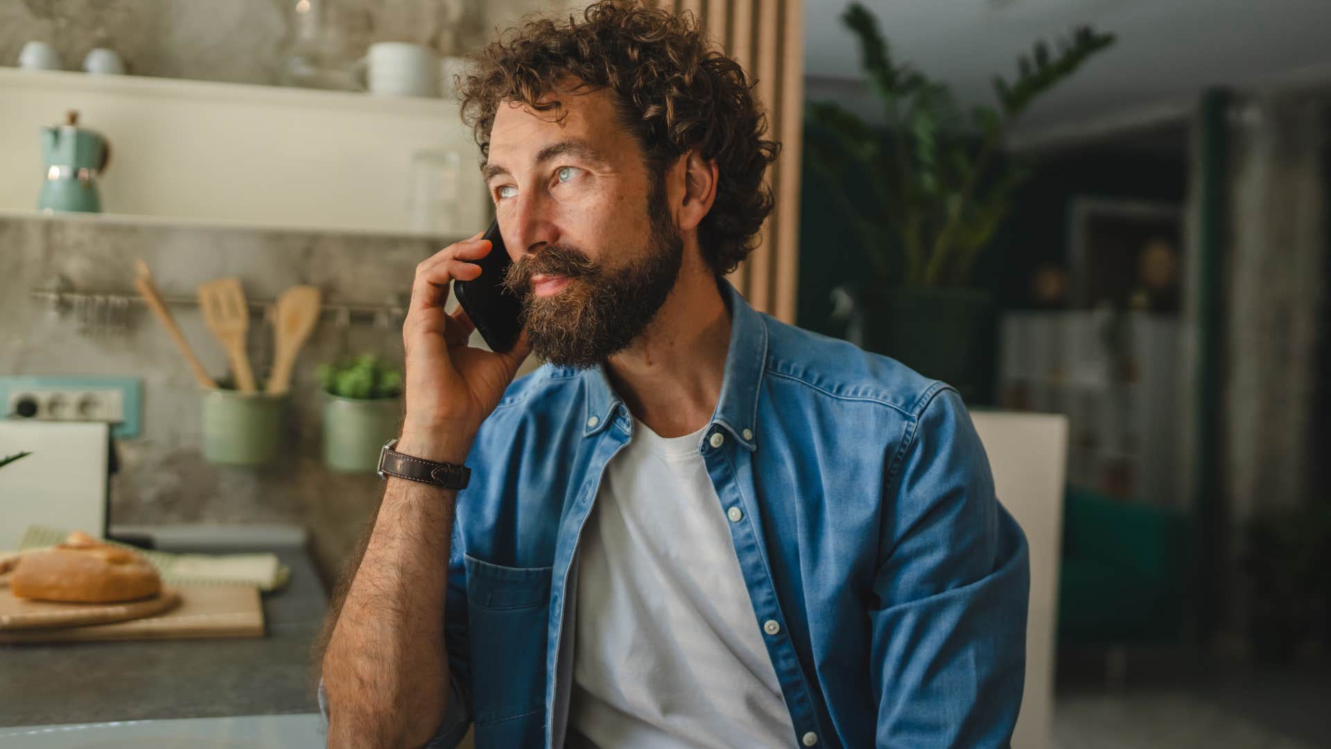 Man saying "I need some time to think" on the phone.