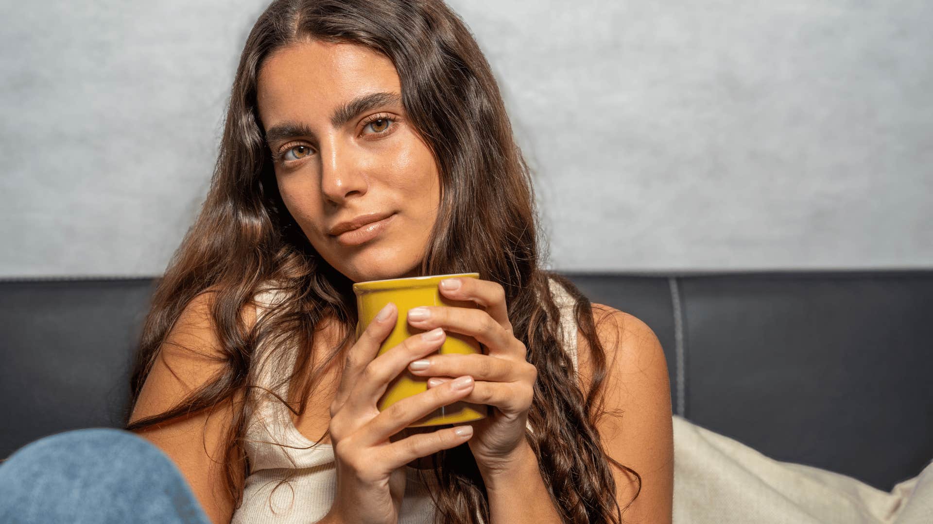 woman who enjoys quiet mornings enjoying simple pleasures