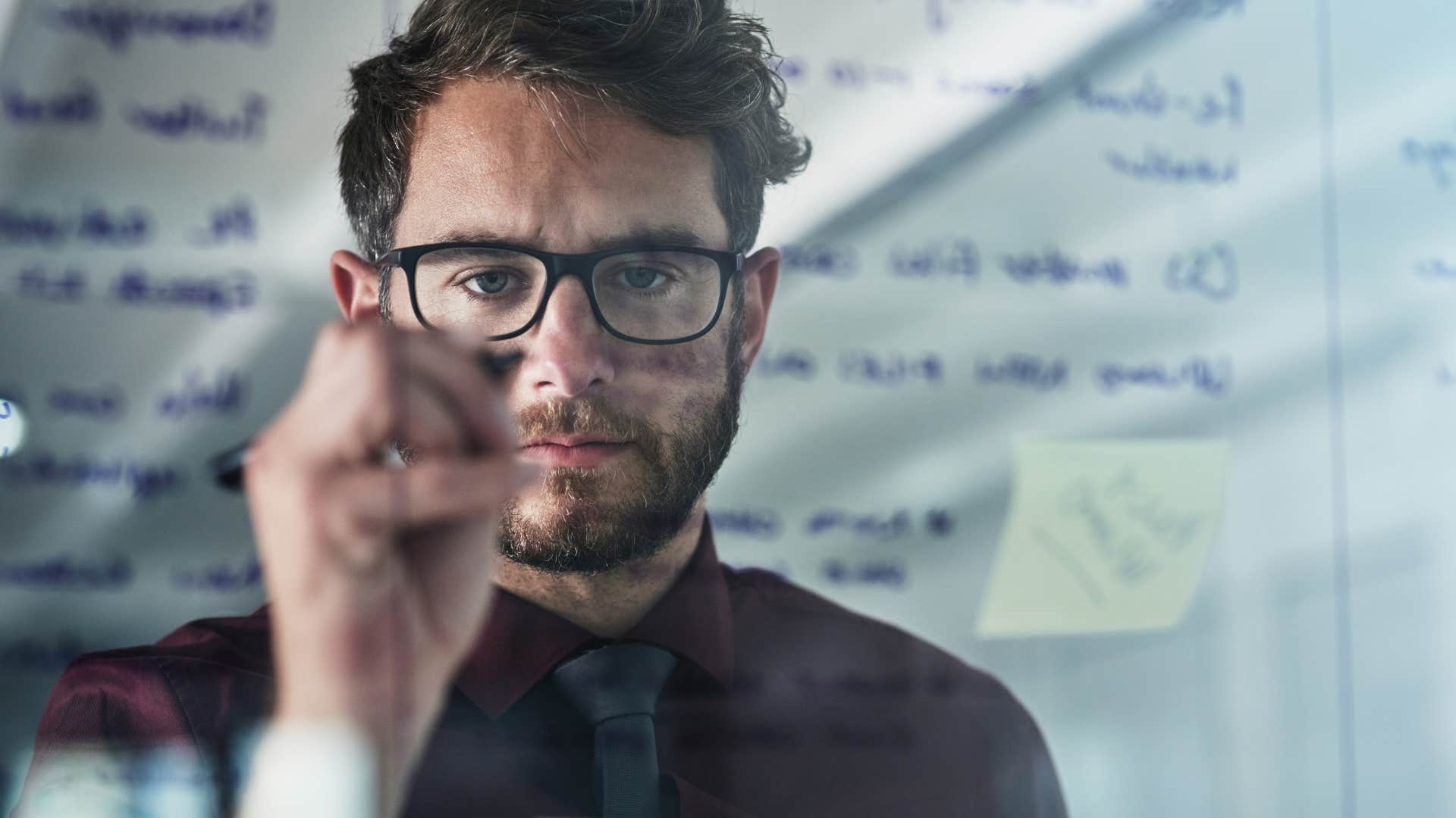 quick thinking man working on a project