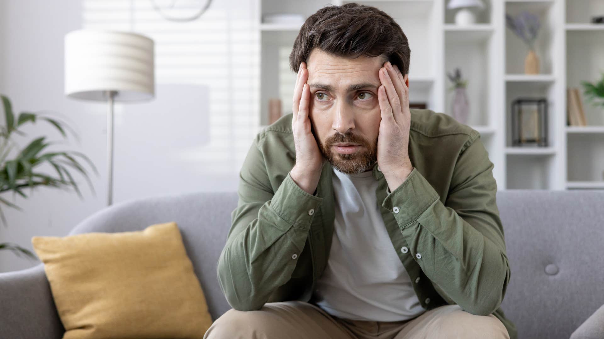 conflict-averse man going silent when he's upset thinking