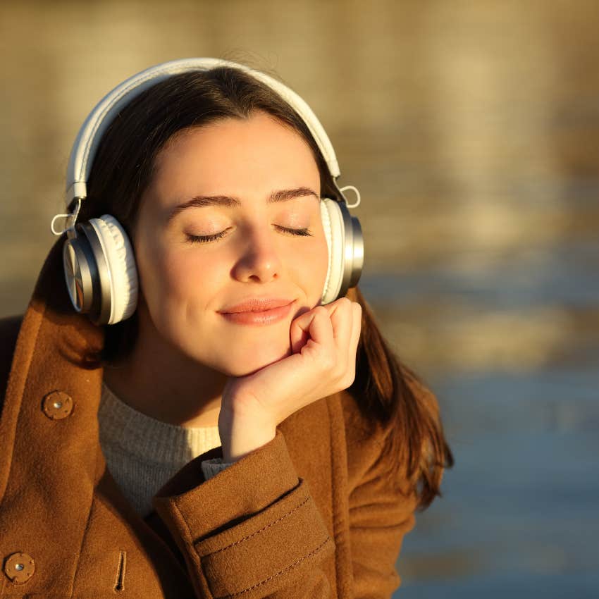 woman who appreciates depth listening to 60s and 70s music