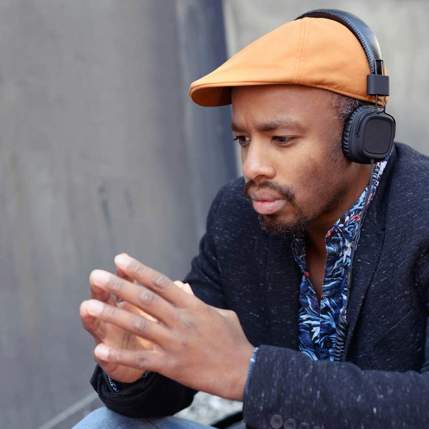 man listening to 60s and 70s music as a form of therapy