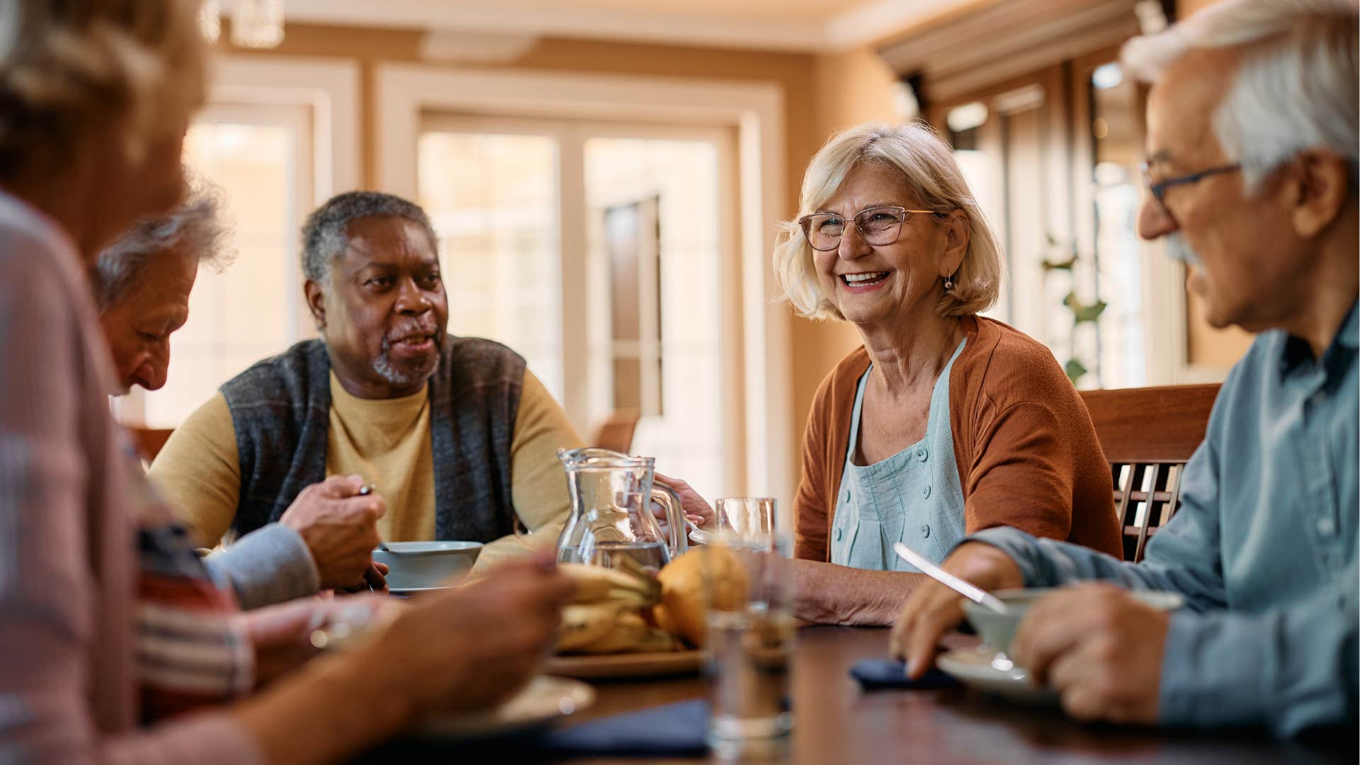 Happy group of older people showing good relationships