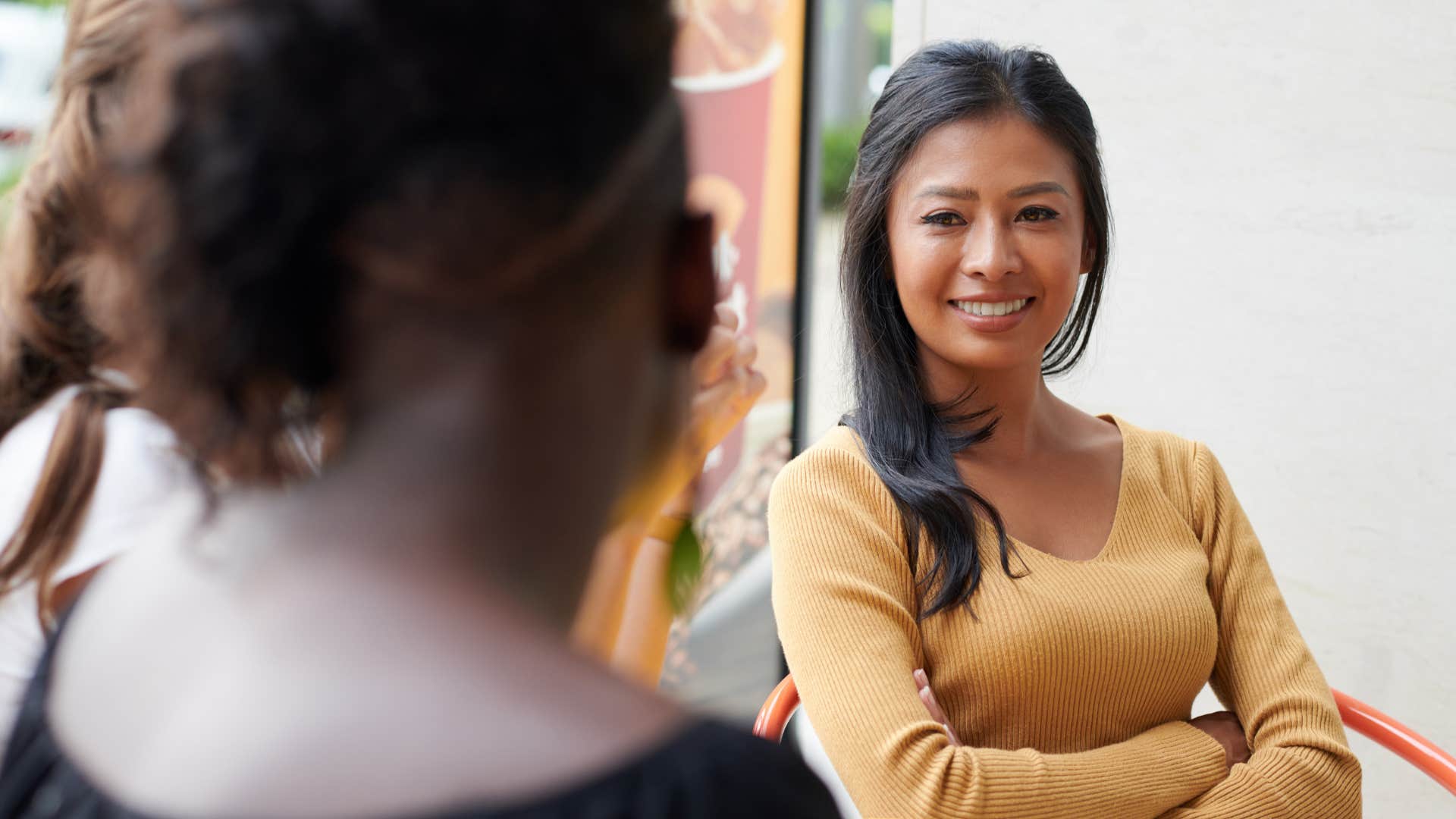 intellectual woman telling friend i changed my mind