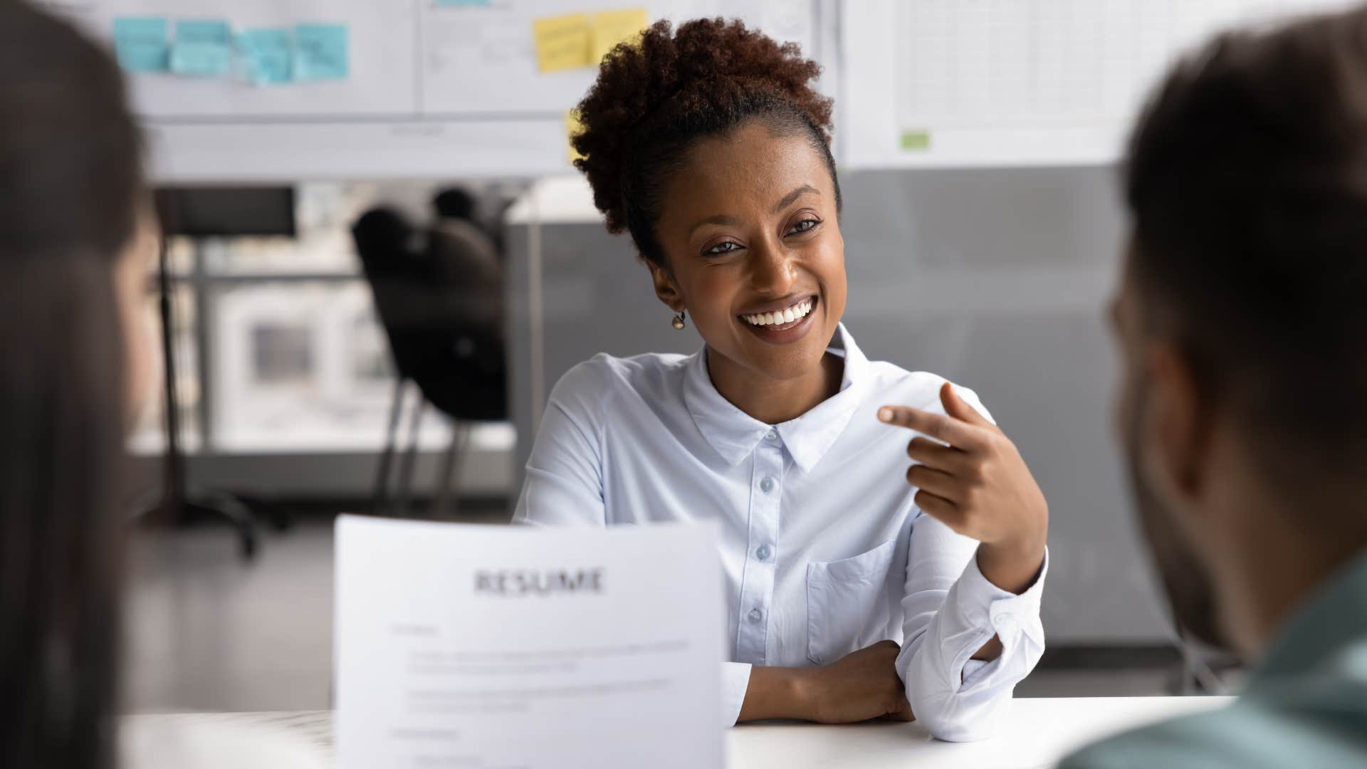 Smart person self-reflects in job interview