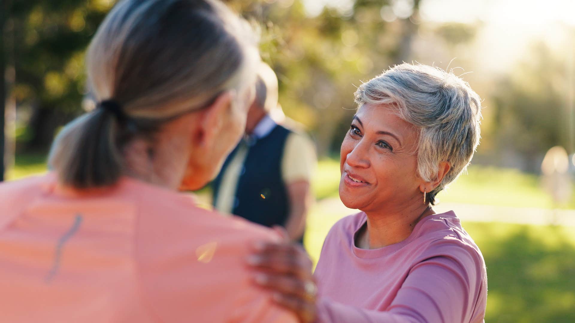 supportive person chats with friend showing midlife healing