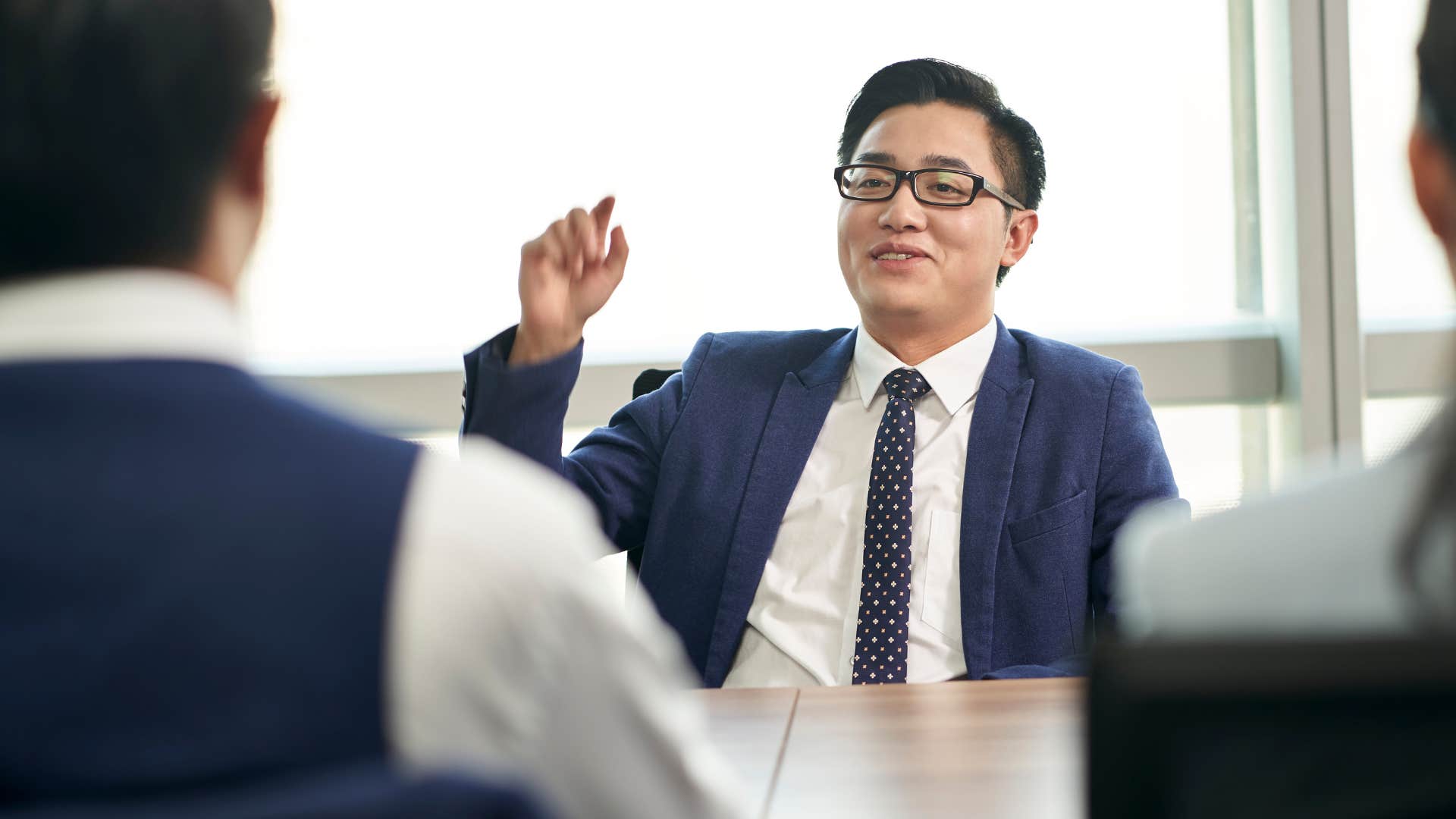 man bragging about goals at work