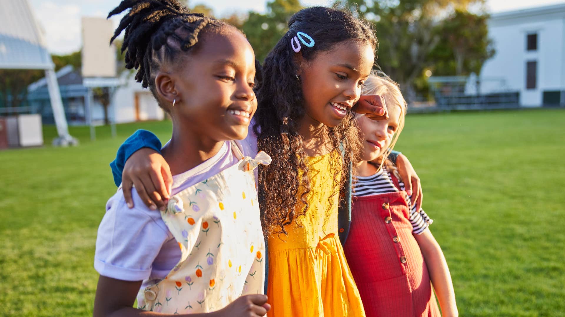 little girls reading social cues without supervision outside