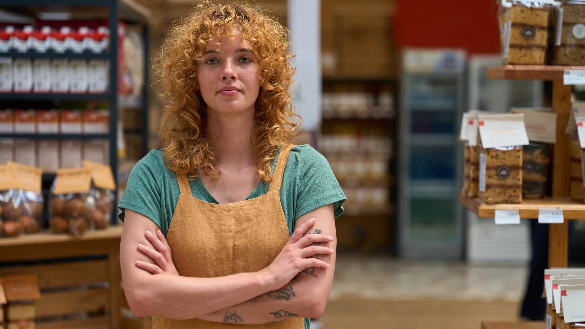 woman in customer service who knows how to clean up after herself at work