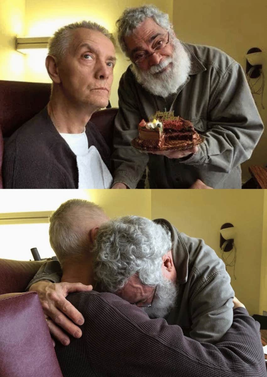 photo of author hugging his late husband