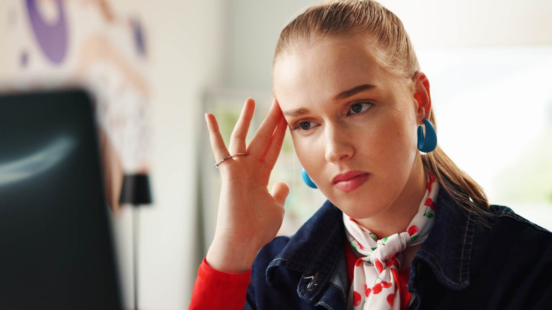 Woman saying "nothing is ever easy" while working.