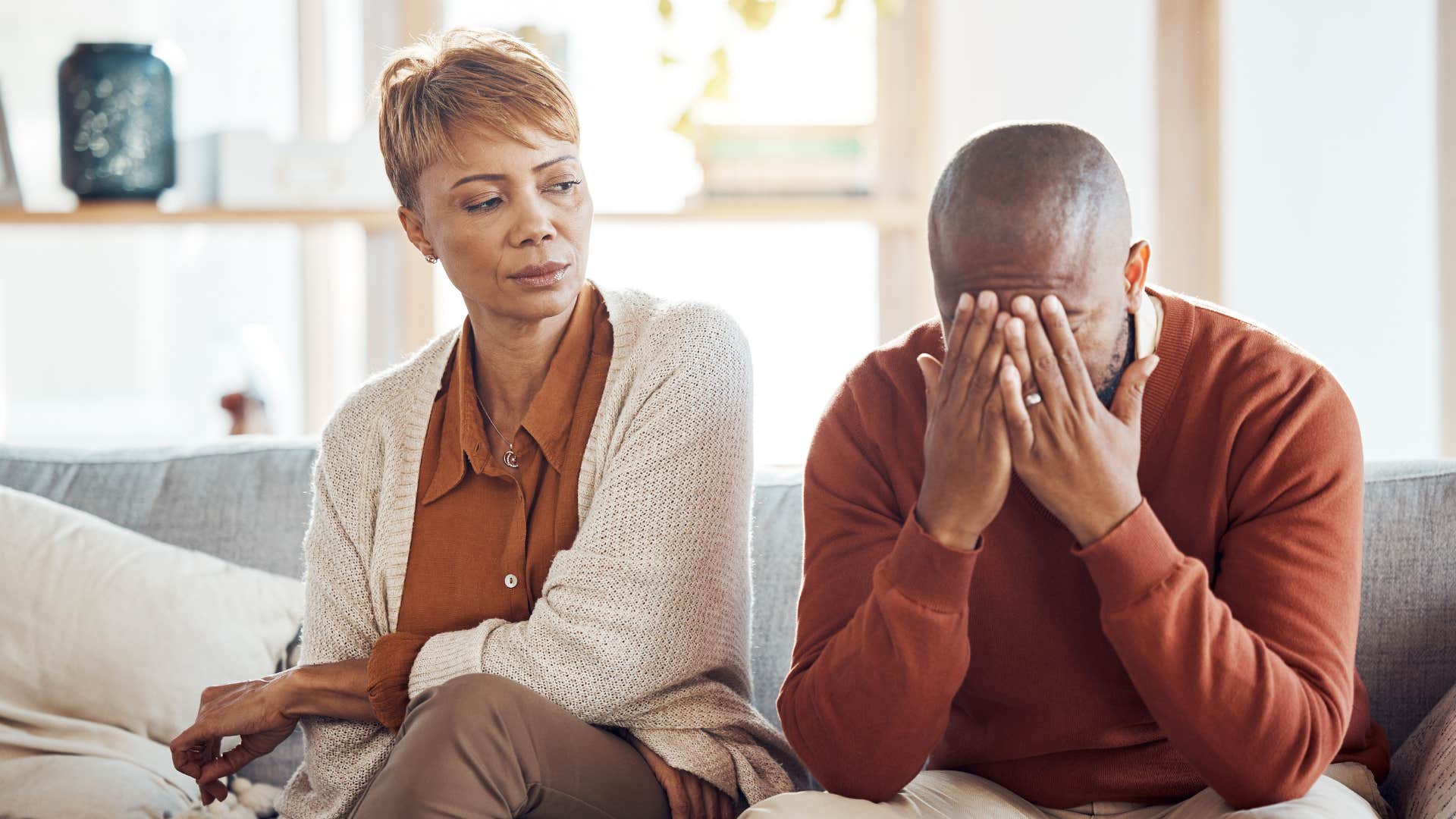 upset person can't admit to partner it is over