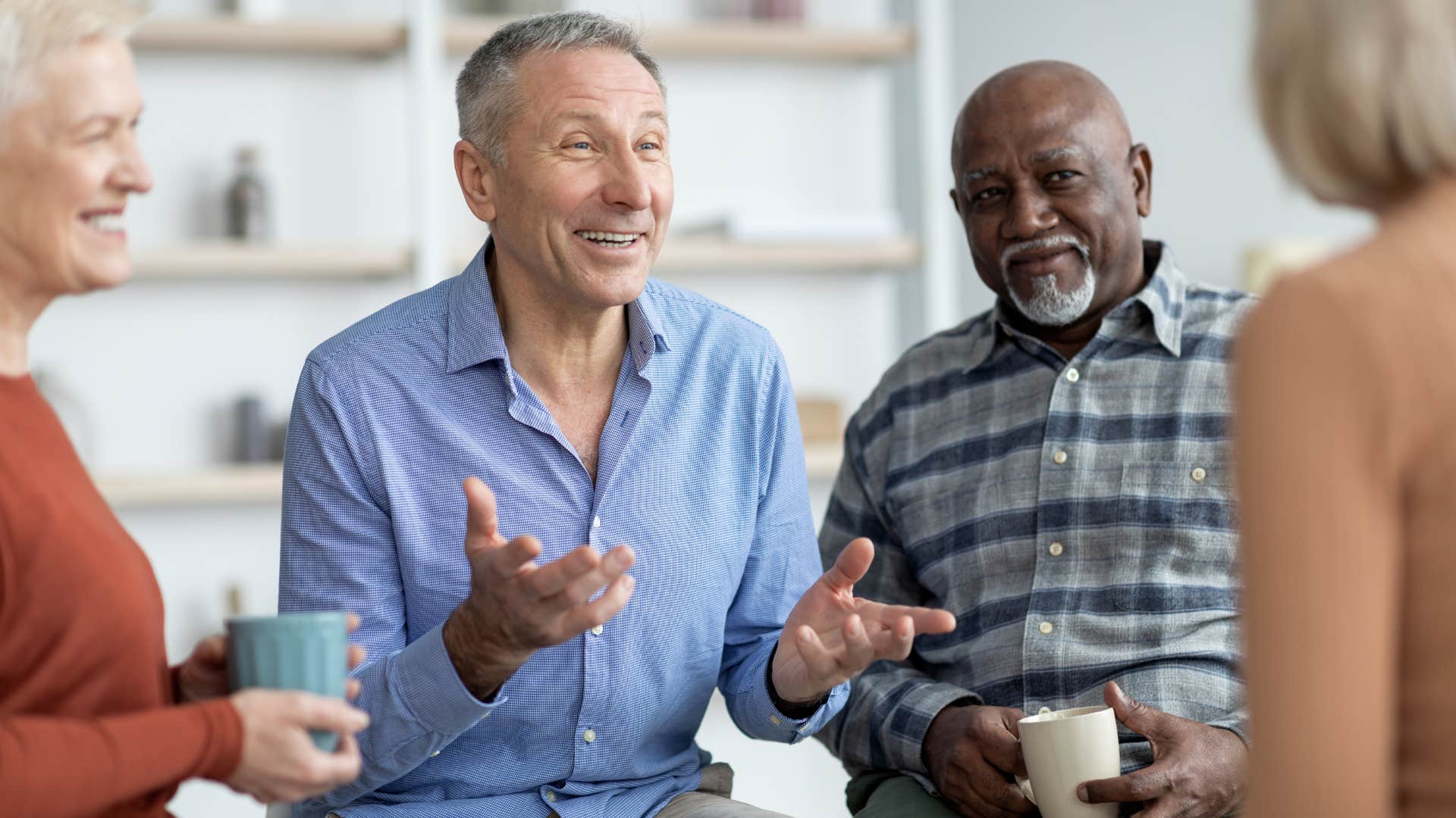 group of aging people chat showing connection