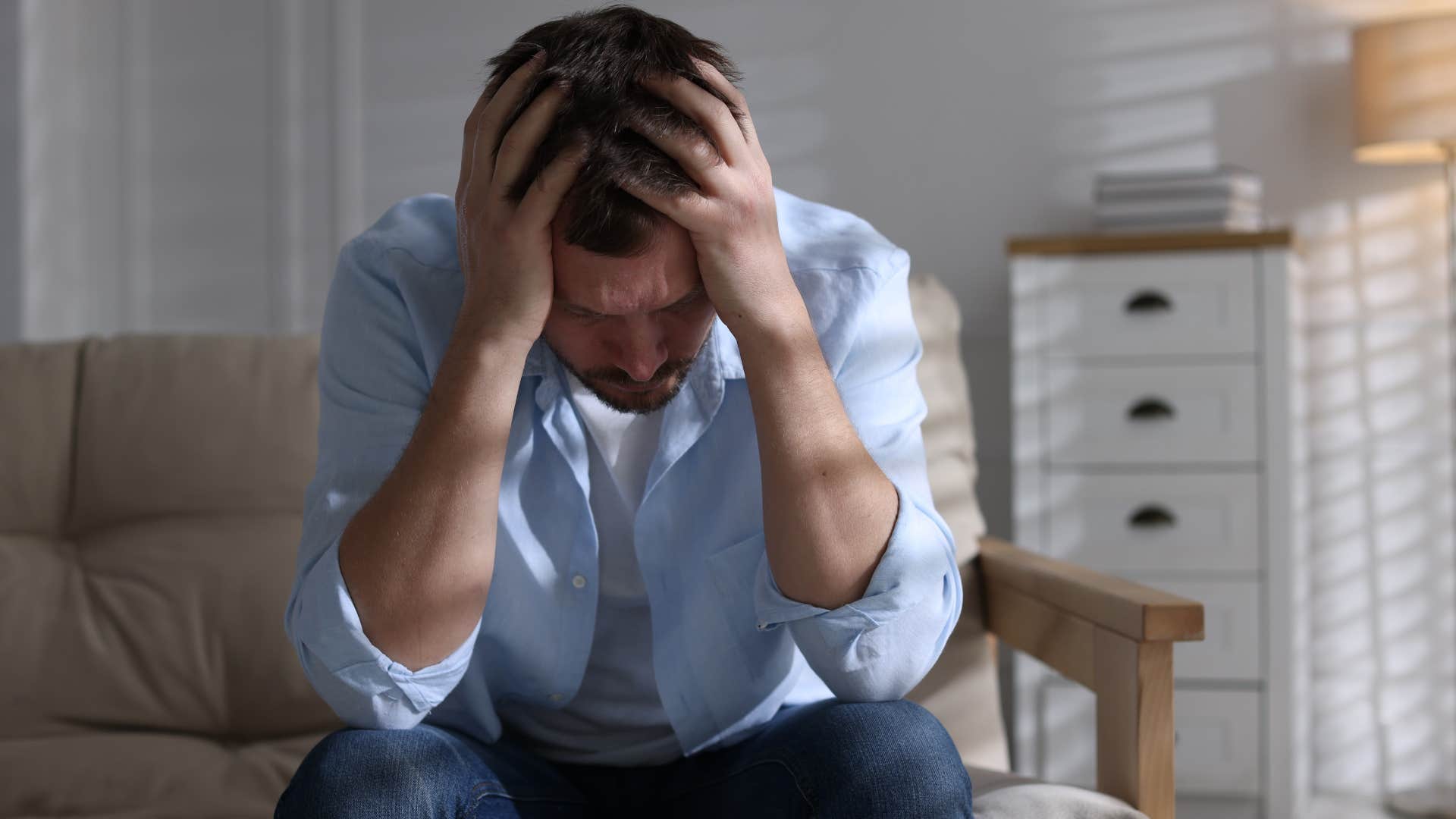 man stressed as he doesn't know who they are anymore