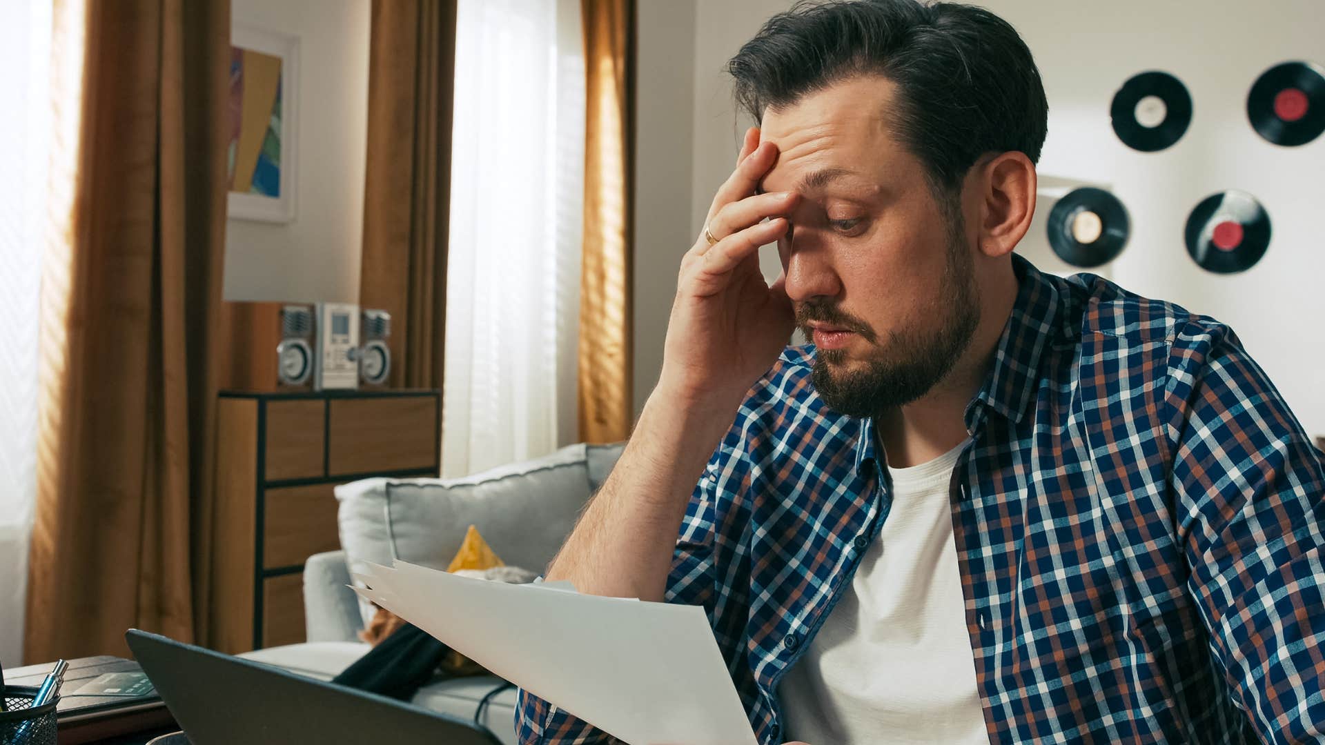 stressed millennial man with a fear of making the wrong life choices