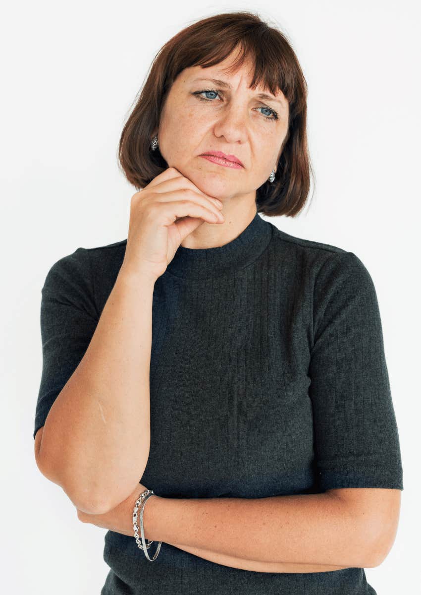 serious baby boomer female parent