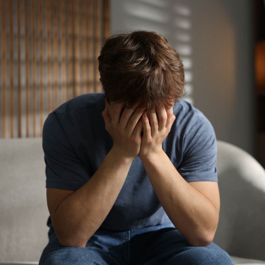 young male adult struggling with mental health