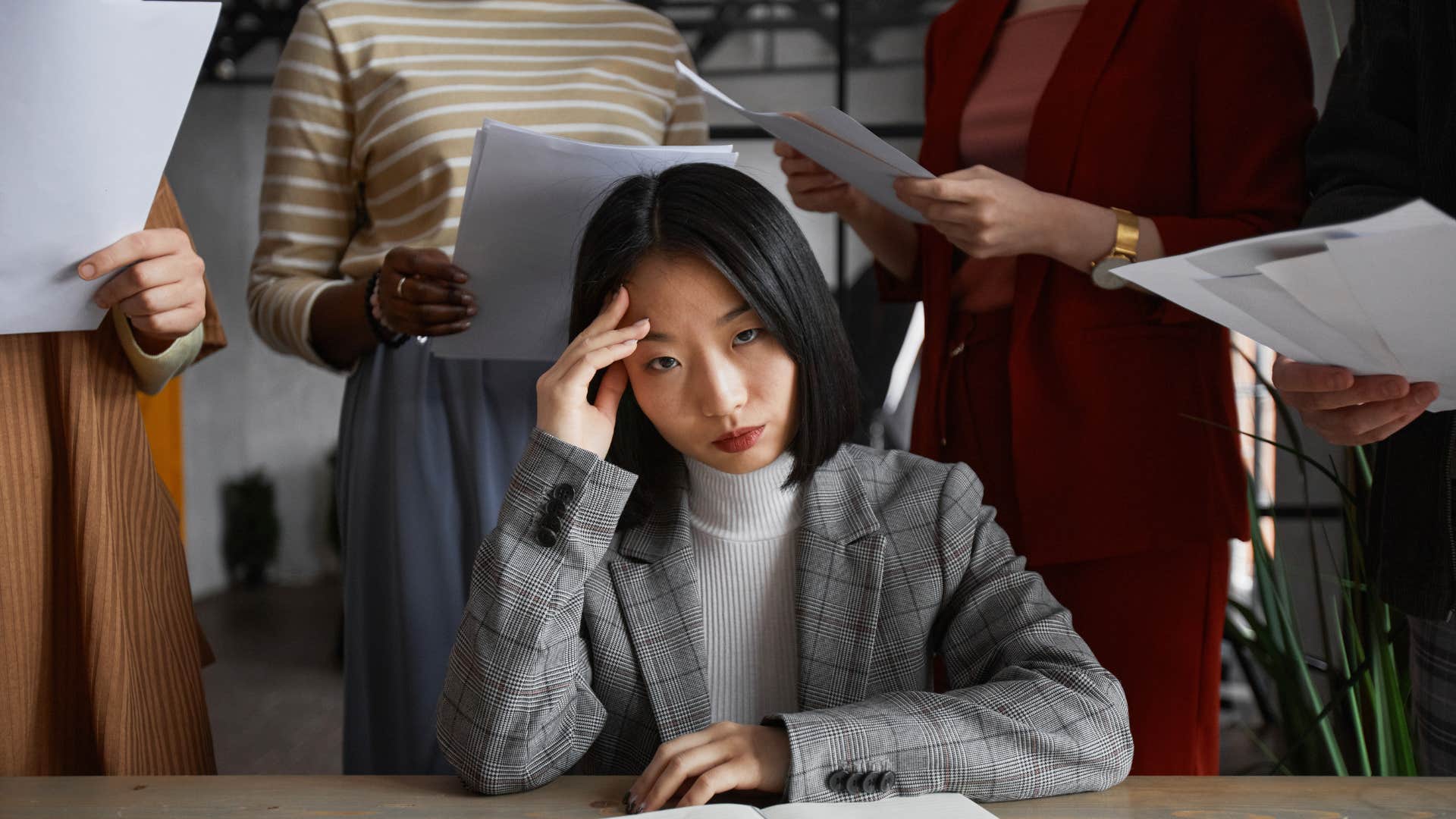 mentally exhausted woman feels like small talk starts to feel unusually draining