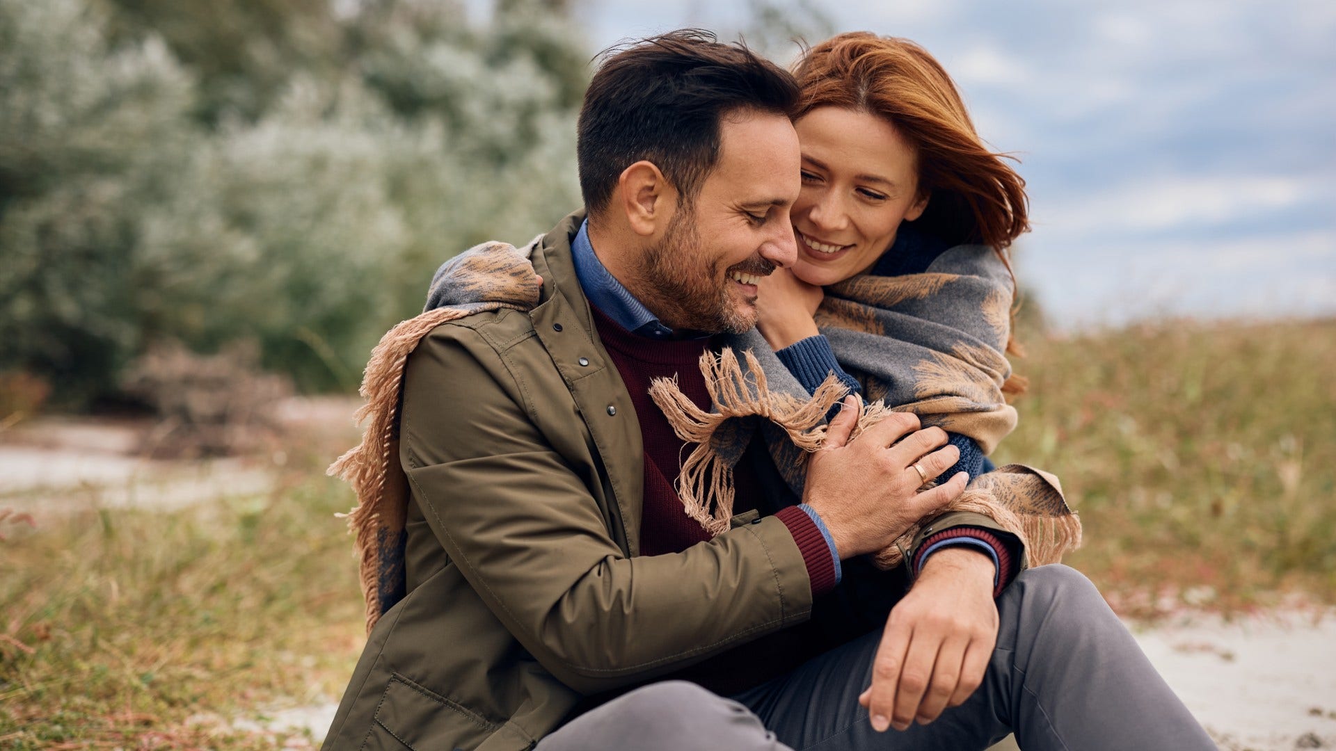 couple whose marriage is boring in the best way as they gossip together