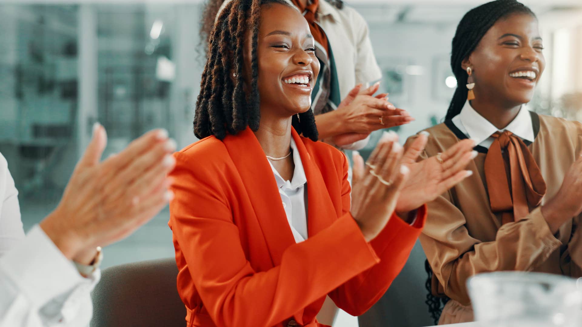 Woman who gives people their flowers.