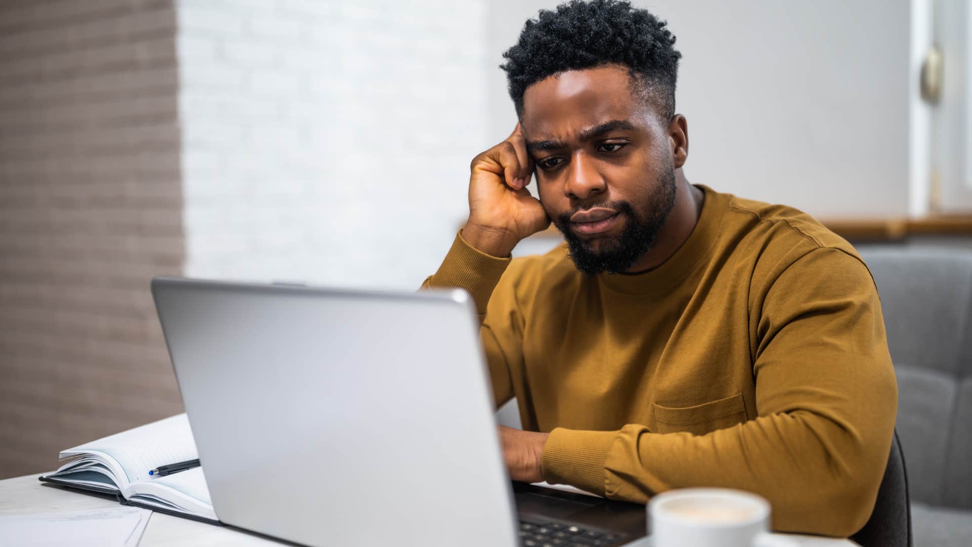 Otroverted man who prefers to work from home.
